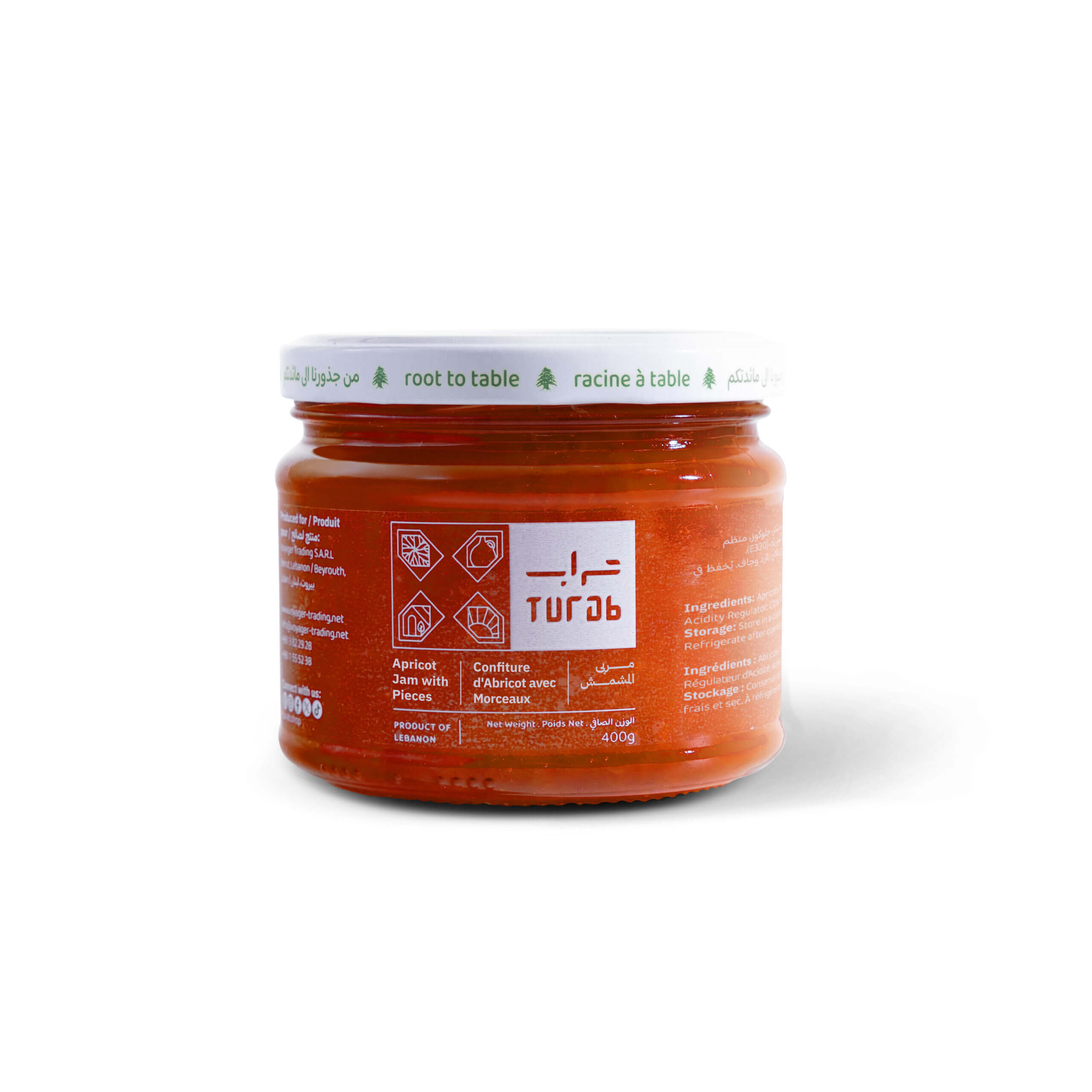 Turab Apricot Jam with Pieces 400g